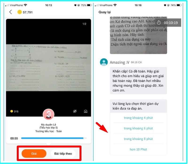 Lựa chọn c&acirc;u hỏi bạn muốn giải