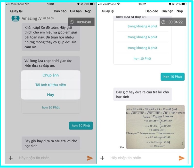 Đưa ra lời giải cho học sinh