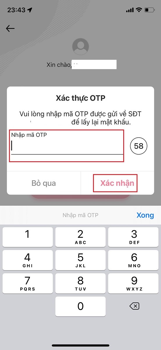 Chọn mục rút tiền