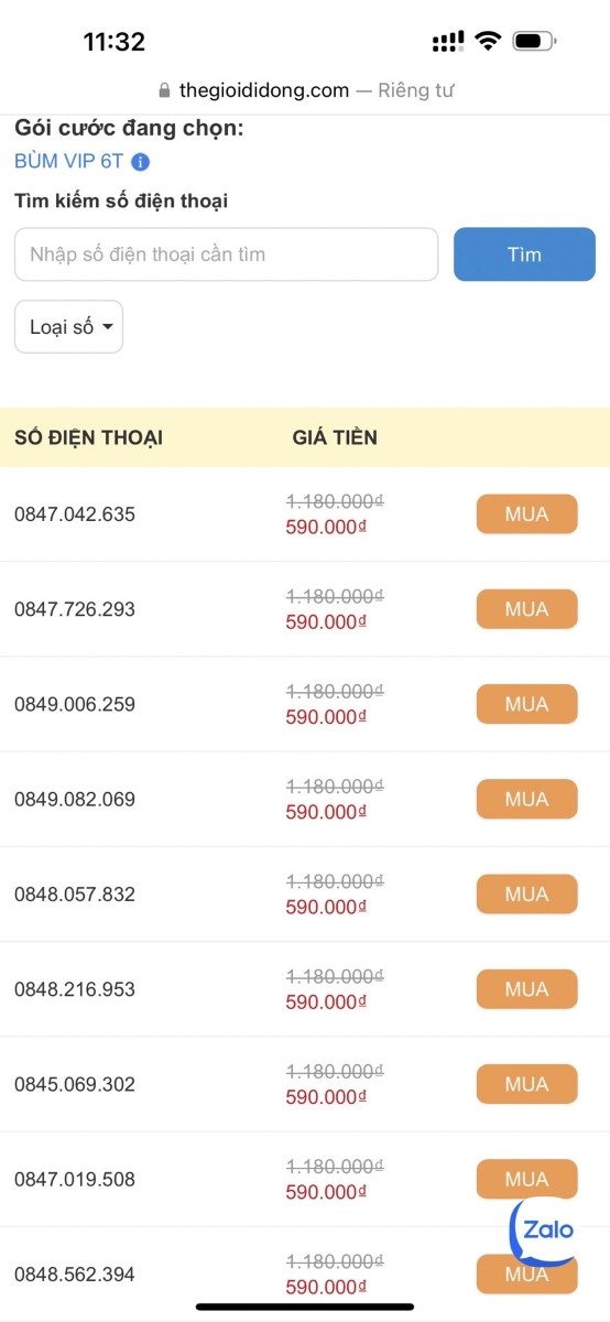 Chọn số điện thoại theo nhu cầu&nbsp;