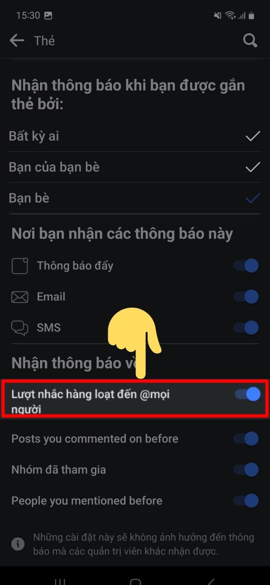 Thanh gạt xanh l&agrave; bạn đang mở