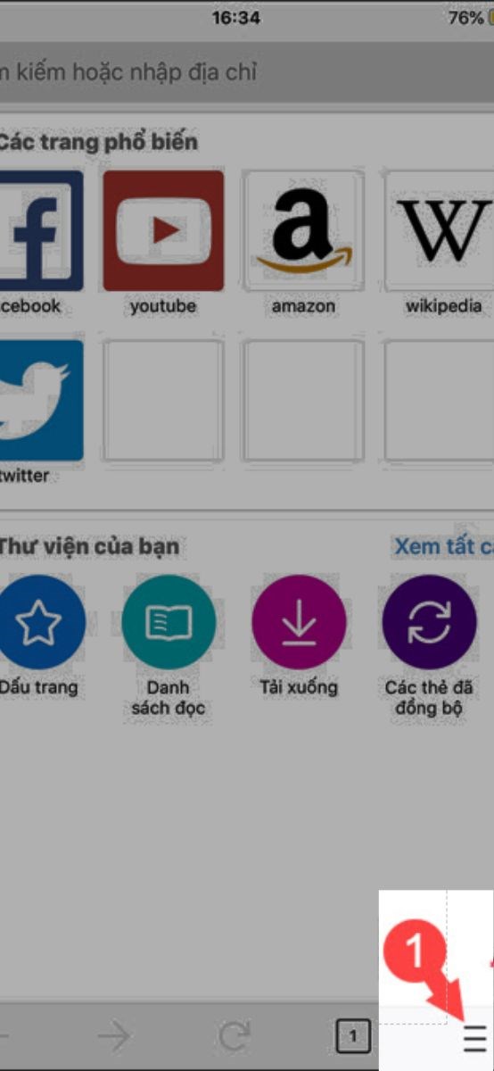 Bạn ấn vào chỗ 3 gạch