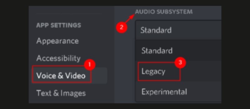 Chọn tab voice và video và chọn Legacy