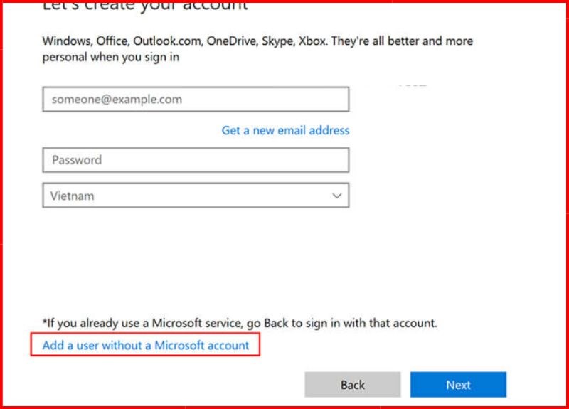 Chọn I don’t have this person’s sign-in information