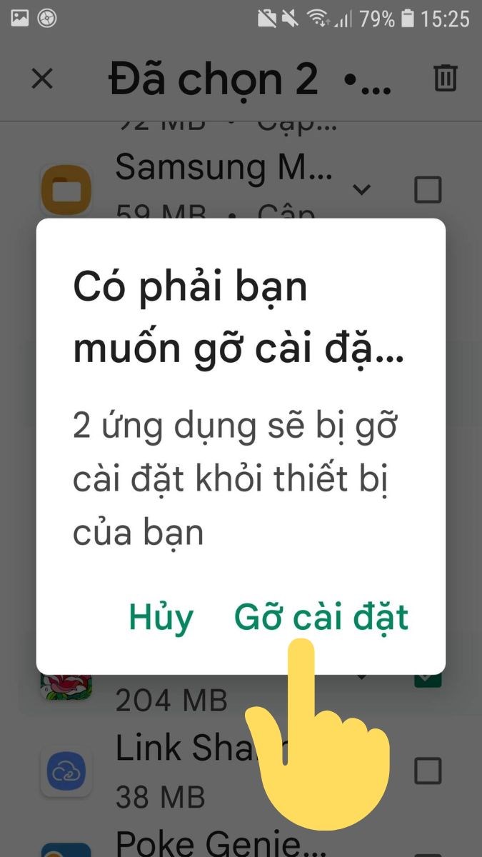 Chọn Gỡ cài đặt