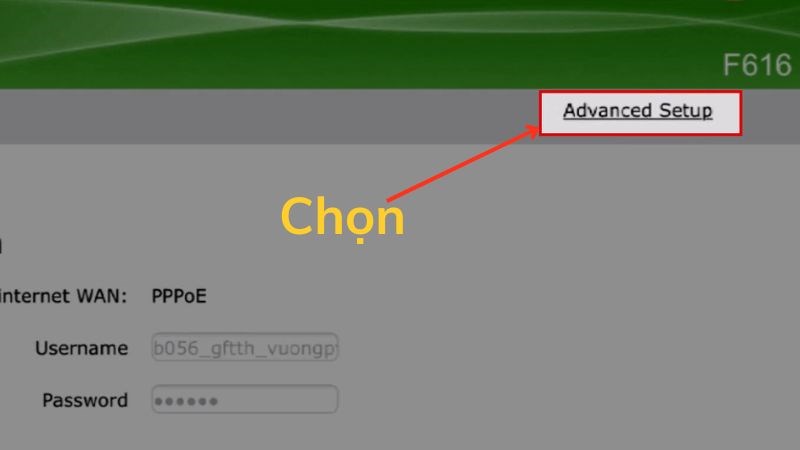 Chọn Advanced Setup