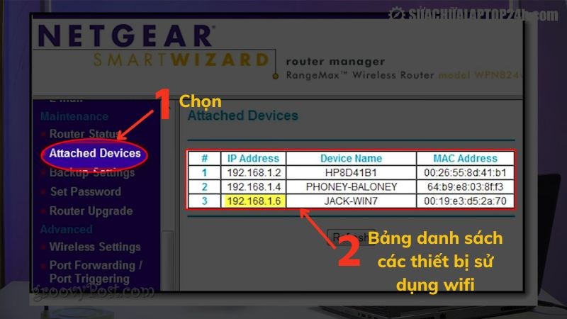 Chọn Attached Devices