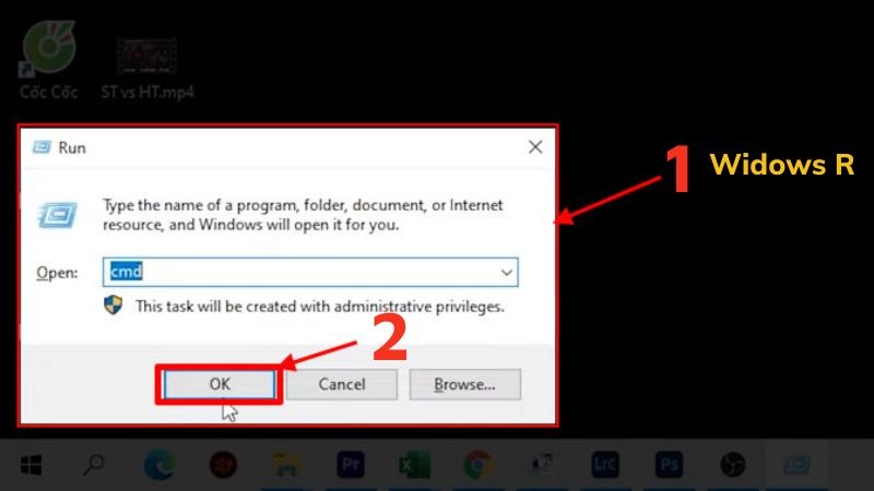 Nhấn tổ hợp phím Windows R > Chọn Ok 