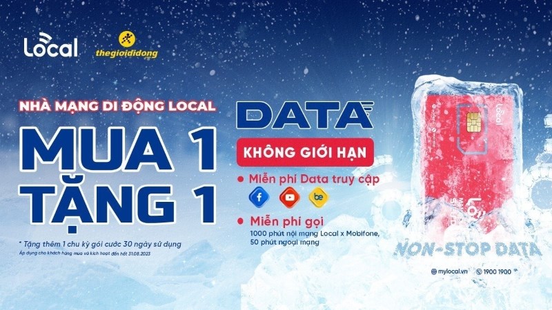 Chưa đến 45K/tháng, có Data không giới hạn, gọi điện xả láng với SIM SIÊU DATA của Nhà mạng Local