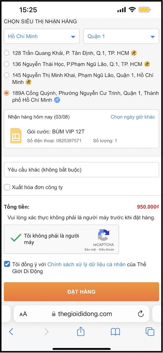 Kiểm tra đơn hàng và tiến hành đặt hàng Kiểm tra đơn hàng và tiến hành đặt hàng