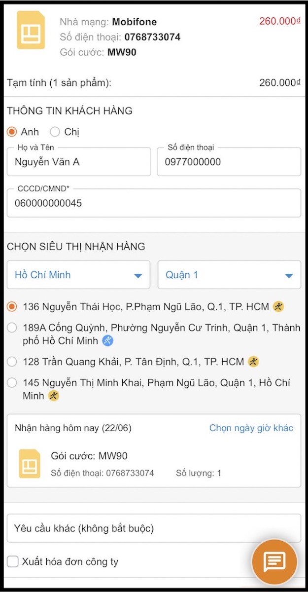  Điền th&ocirc;ng tin c&aacute; nh&acirc;n