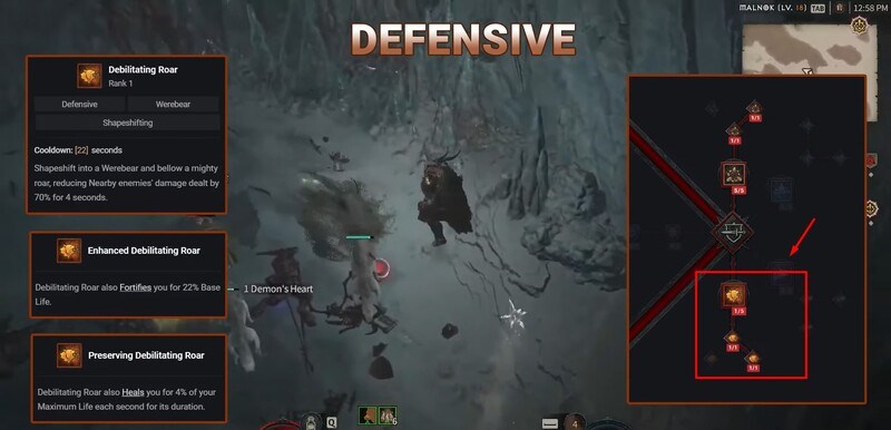 Ngo&agrave;i ra bạn cũng n&acirc;ng Debilitating Roar