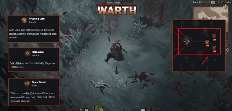 Ở d&ograve;ng Warth, bạn n&ecirc;n n&acirc;ng tối đa chi&ecirc;u Crushing Earth