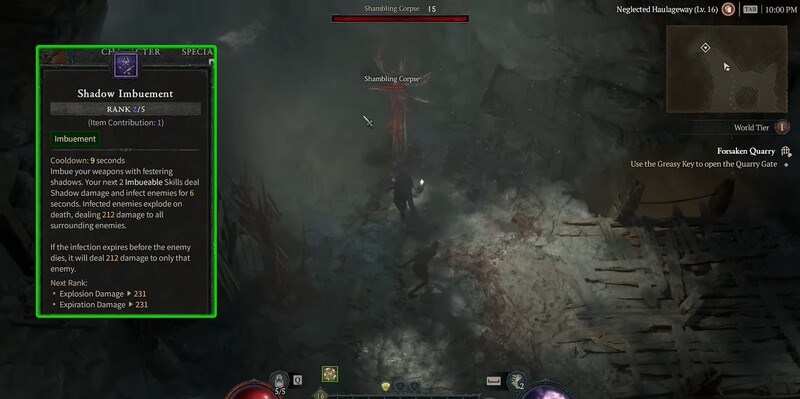 Bạn n&ecirc;n n&acirc;ng 2 điểm chi&ecirc;u Shadow Imbuement