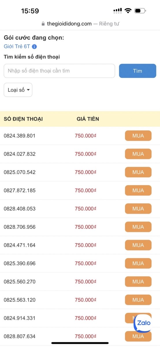 Chọn số điện thoại theo nhu cầu