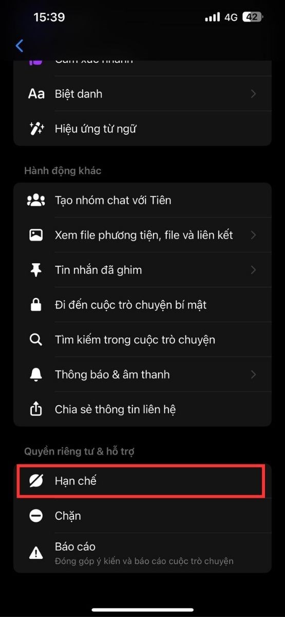 Chọn mục 