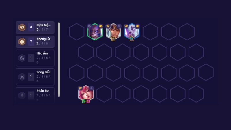 Đội h&igrave;nh đầu trận đấu trong trường hợp nhiều mảnh trang bị AP