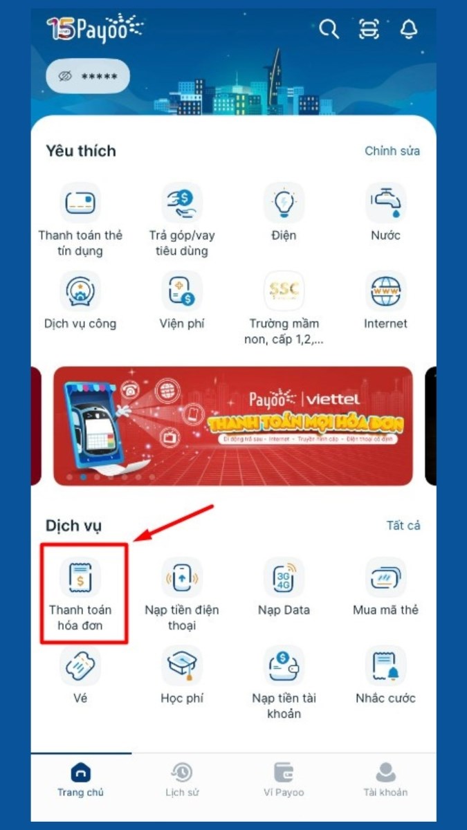 Thanh to&aacute;n qua ứng dụng Payoo (bước 2.1)