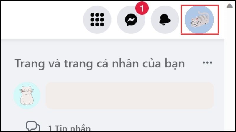 Chạm vào Avatar của bạn ở góc phải màn hình