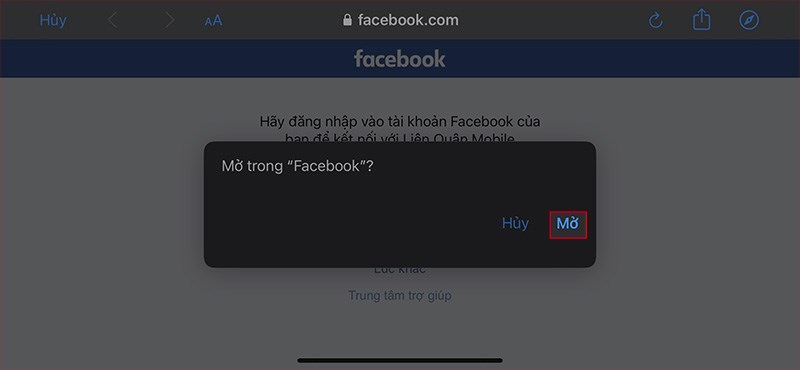 Mở phần mềm Facebook