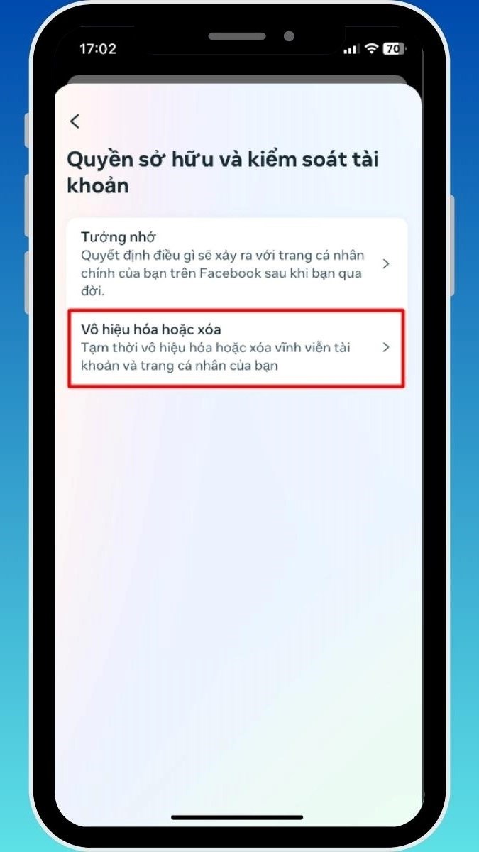 Bước 3: Chọn Vô hiệu hóa hoặc xóa > Thực hiện tiếp tục để hoàn thành xóa vĩnh viễn tài khoản
