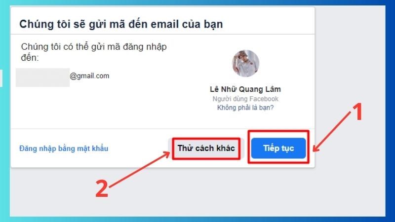 Bước 3: Sau khi hoàn thành bước 2, màn hình sẽ xuất hiện tab cho bạn lựa chọn các phương pháp khôi phục mật khẩu 