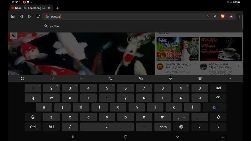 Mở ứng dụng l&ecirc;n v&agrave; chọn t&igrave;m kiếm -> G&otilde; Youtube