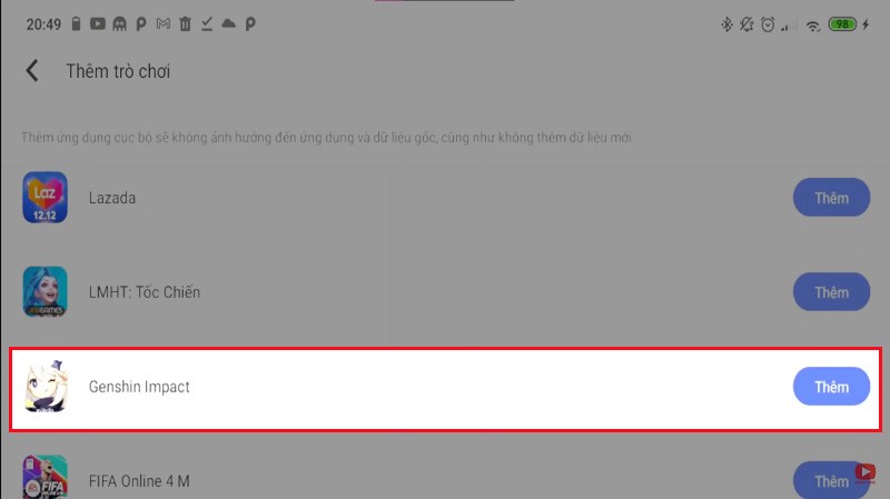 Th&ecirc;m Genshin Impact