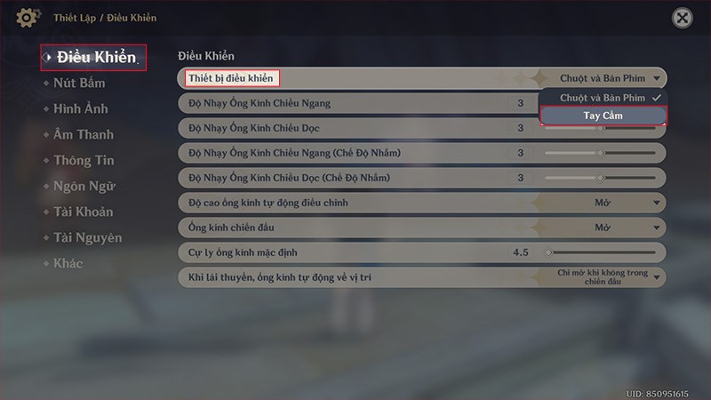 Chuyển thiết bị điều khiển