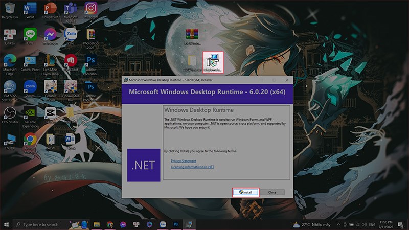 Mở ứng dụng v&agrave; tiến h&agrave;nh c&agrave;i đặt