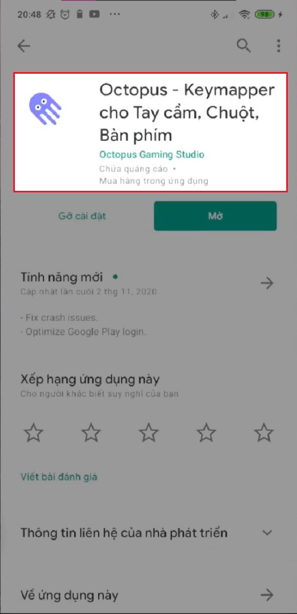 Tải ứng dụng Octopus
