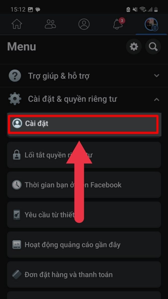 Bấm Cài đặt