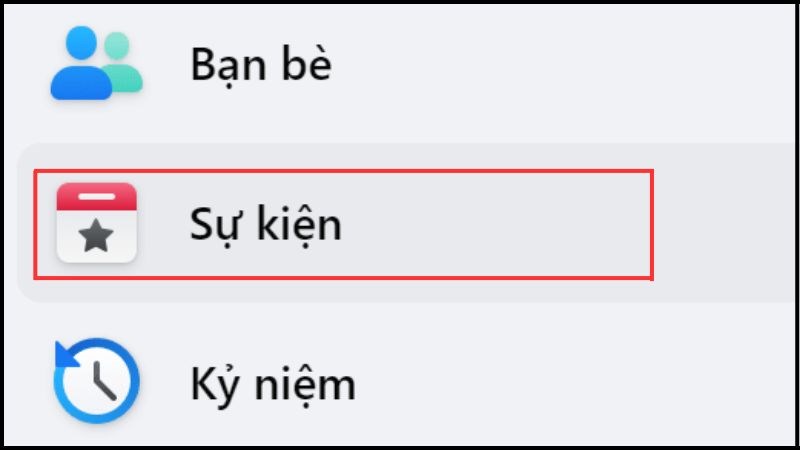 Nhấn vào biểu tượng lịch (Sự kiện) ở góc bên trái màn hình