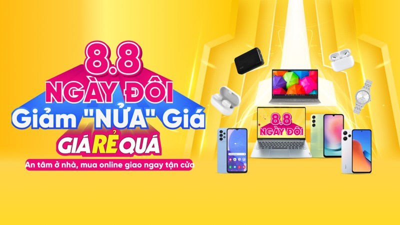 FLASHSALE 8/8 GI&Aacute; RẺ QU&Aacute; - Điện thoại, laptop, phụ kiện, smartwatch giảm sốc đến 68%