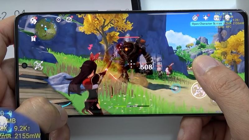 Oppo Reno10 Pro khi test game PUBG