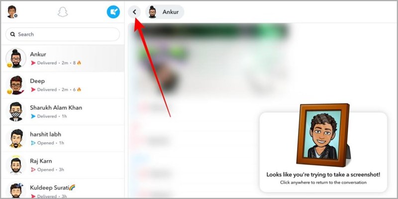 Trở về trang Snap tr&ecirc;n Snapchat Web