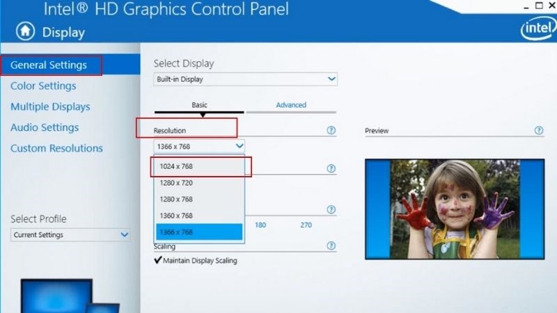 Chỉnh sang k&iacute;ch thước 1024x768