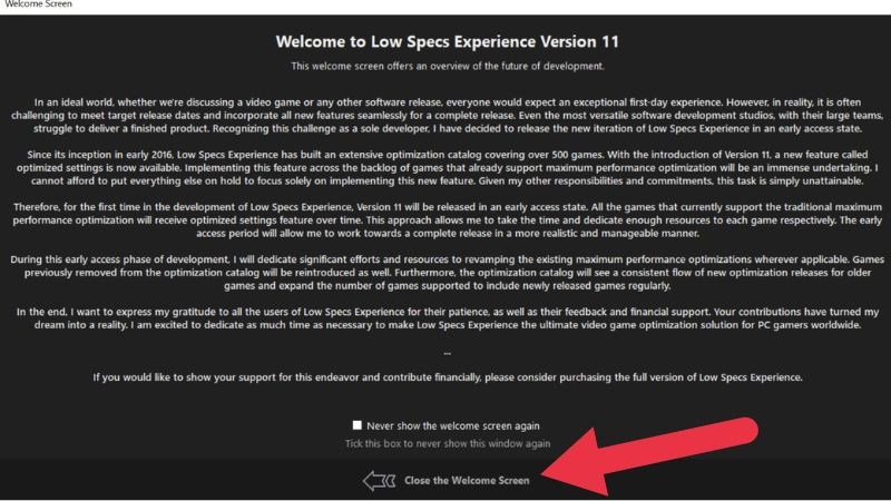 Bấm Close the Welcome Screen