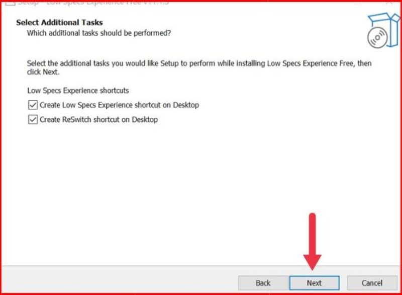 Tiếp tục bấm Next