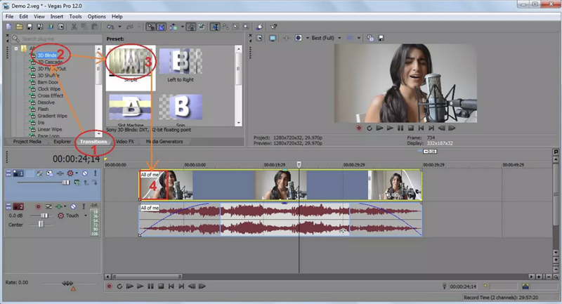 Chọn hiệu ứng chuyển cảnh cho c&aacute;c đoạn video