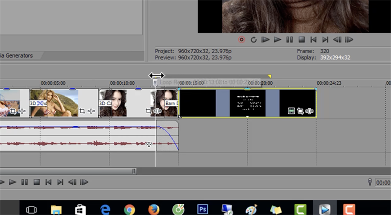 Lựa chọn đoạn video muốn render