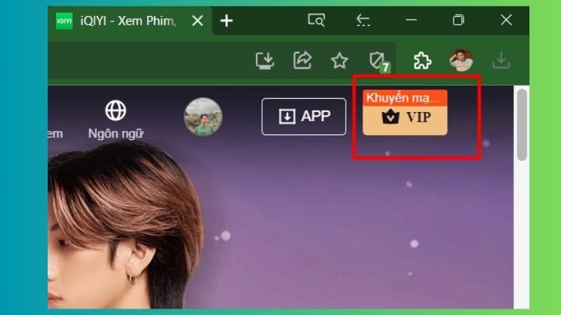 Bước 2: Chọn mục VIP ở góc phải màn hình.