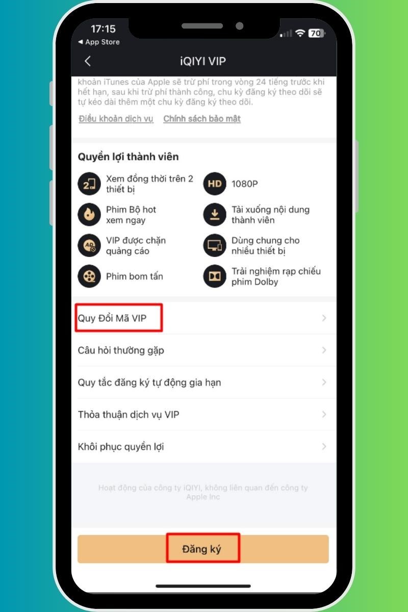 Bước 4:&nbsp;Chọn&nbsp;Quy đổi Coupon&nbsp;nếu bạn c&oacute; m&atilde; giảm gi&aacute; > Click Đăng k&yacute; để ho&agrave;n tất đăng k&yacute; VIP.&nbsp;