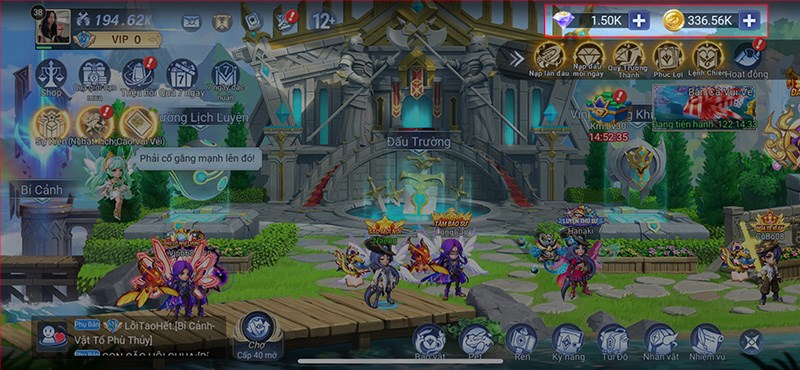 Nhấn dấu + để nạp Nhấn dấu + để nạp