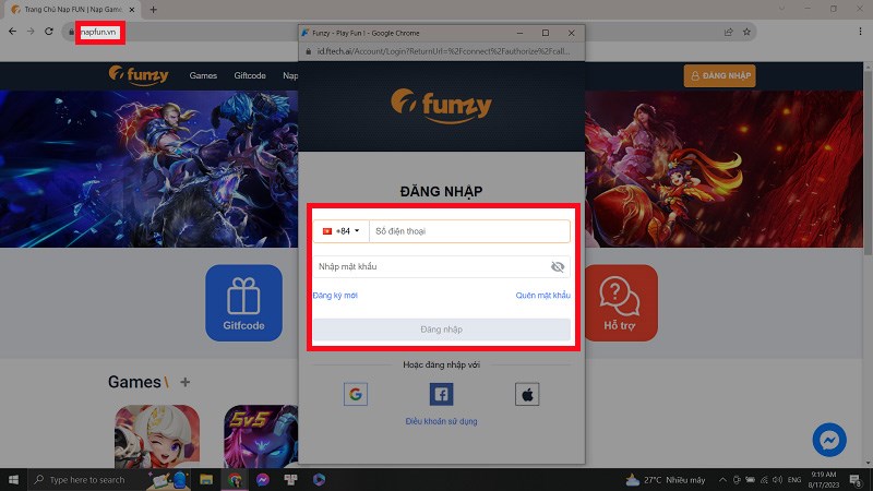 Truy cập trang web và đăng nhập Truy cập trang web và đăng nhập