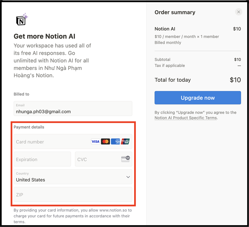 Nhập thông tin thanh toán Nhập thông tin thanh toán