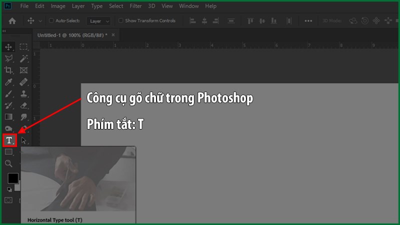 Gõ chữ trong Photoshop 