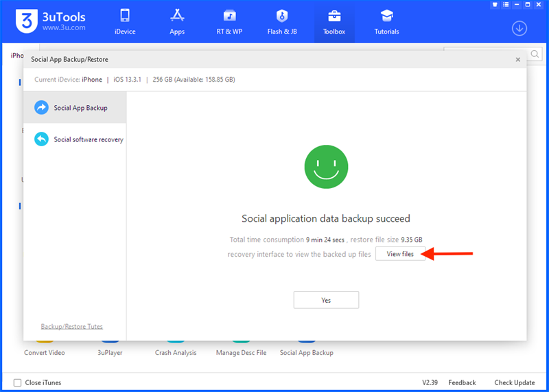 Xem lại file dữ liệu backup