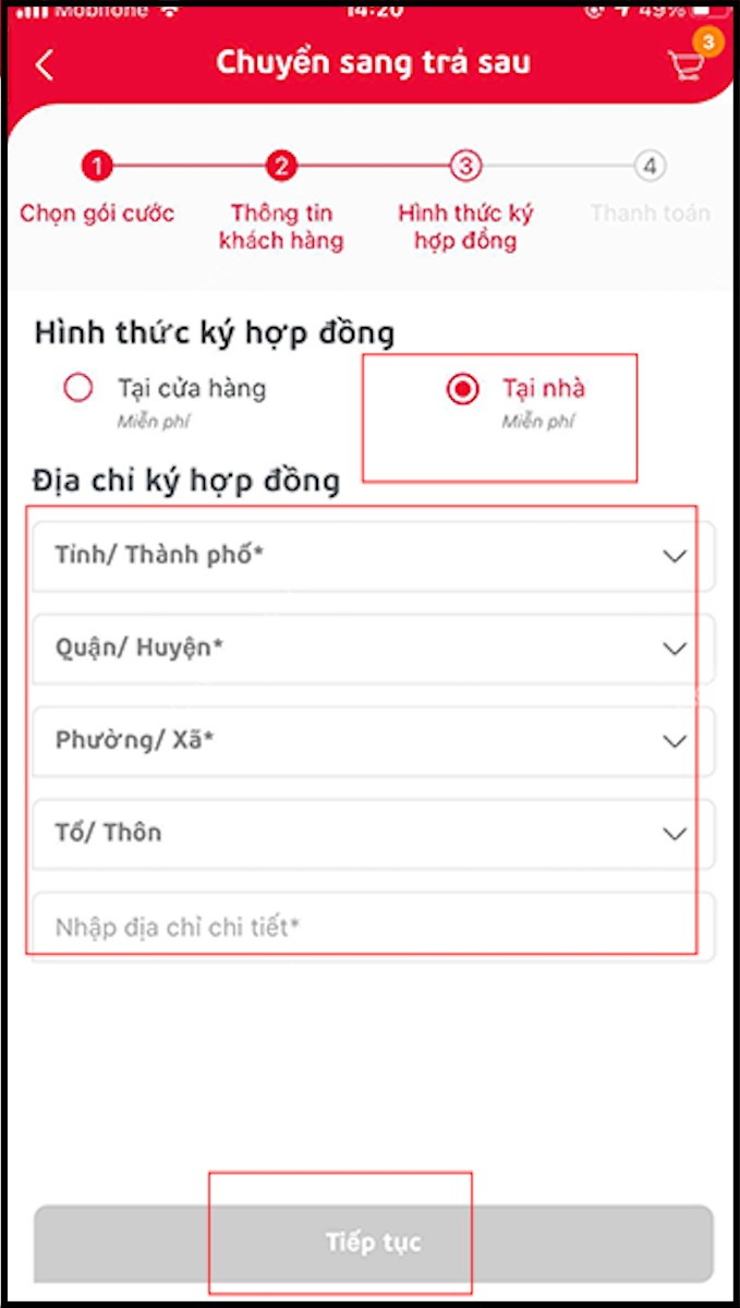 Chọn hình thức đăng ký hợp đồng