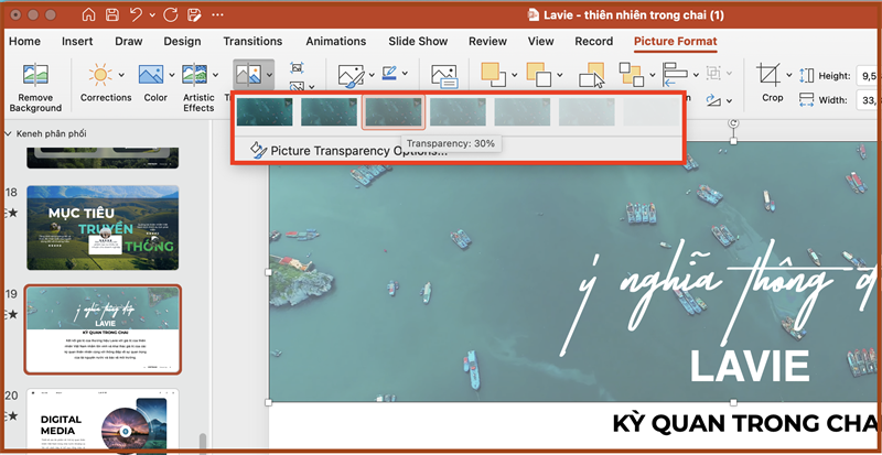 Chọn mức màu phù hợp